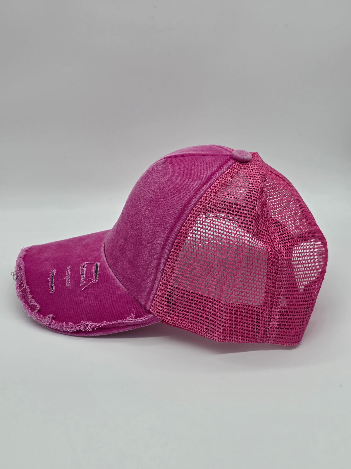 Hot Pink Distressed Foam Trucker Hat