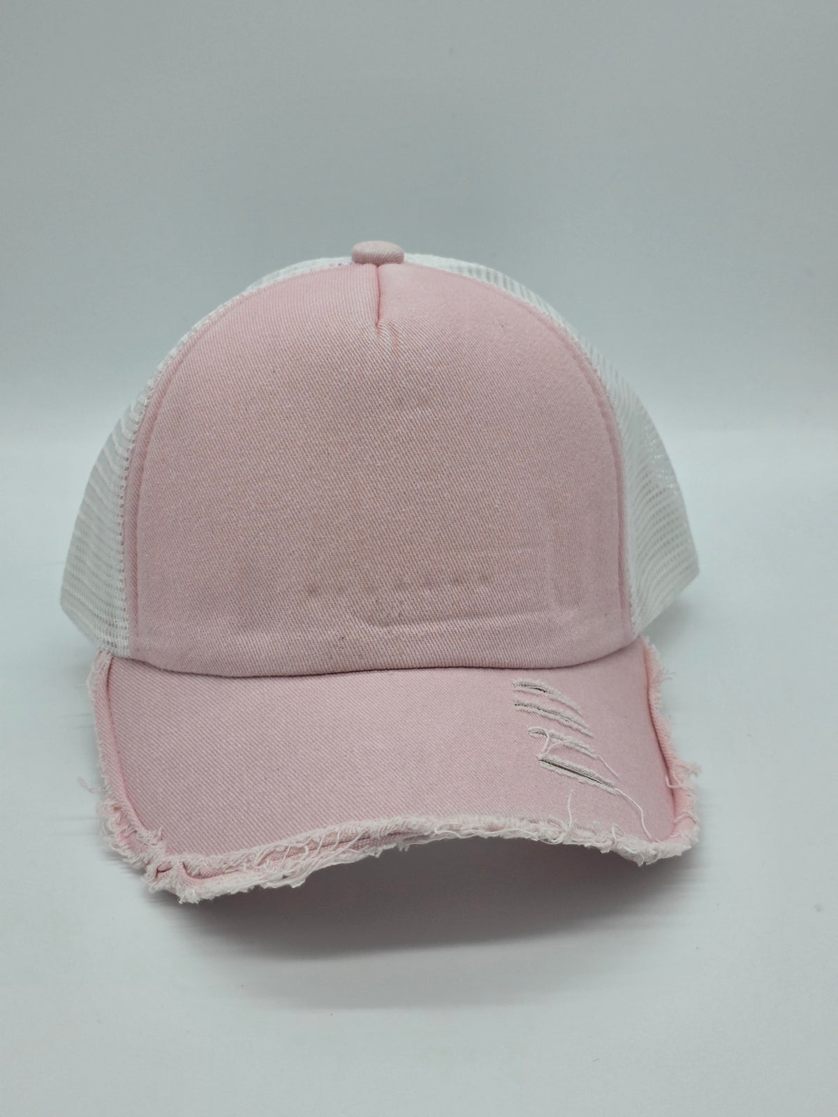 Light Pink Distressed Foam Trucker Hat