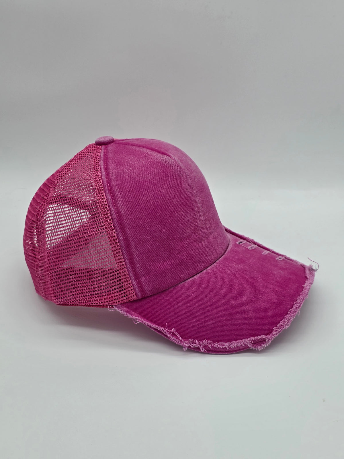 Hot Pink Distressed Foam Trucker Hat