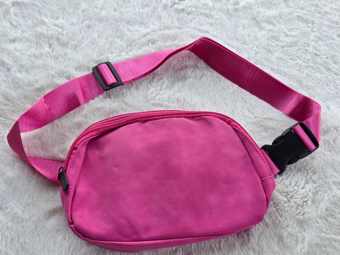 Faux Leather Belt Bag – Hot Pink